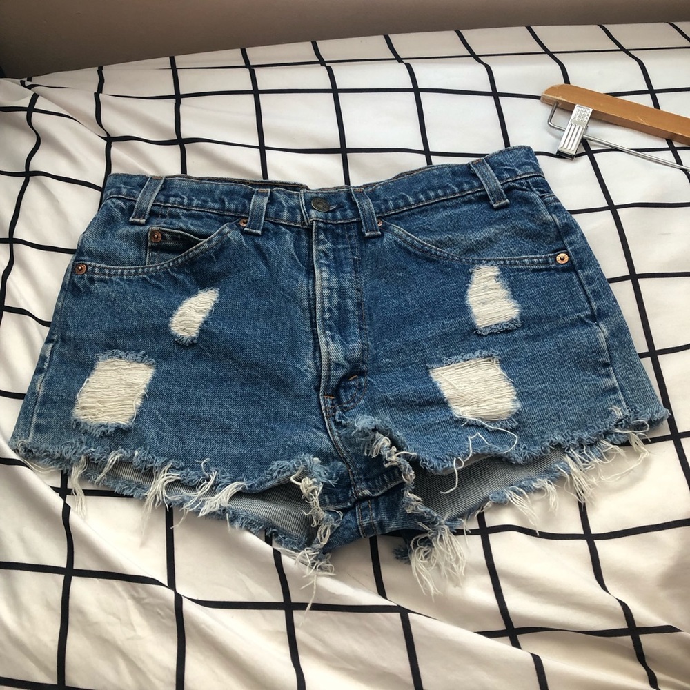Levi Distressed Vintage Denim Shorts